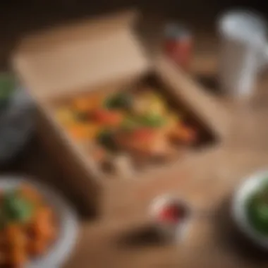 Convenient Delivery of Affordable Eats A delivery box filled with nutritious meals ready to be enjoyed
