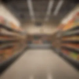 Aldi store pickup area showcasing organized products