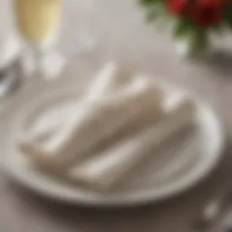 Elegant folded paper napkin displayed on a fine dining table
