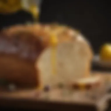 Enhancing Flavor with Olive Oil Artistic representation of olive oil drizzling over a fresh loaf