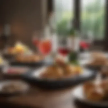 Gourmet Pairing with Alcoholic Seltzers Elegant table setting featuring various alcoholic seltzers paired with gourmet dishes