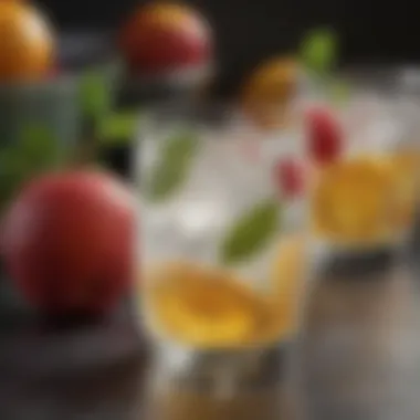 Refreshing Alcoholic Seltzer with Fruit Close-up of a refreshing alcoholic seltzer with fruit garnish