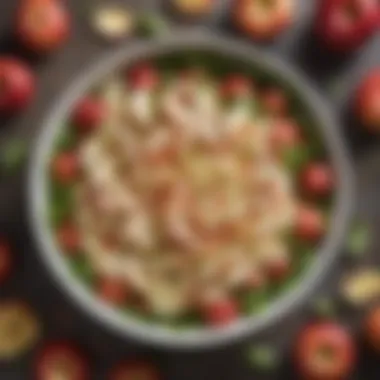 Apples in a Refreshing Salad A stylish bowl of sliced apples ready to be added to a salad