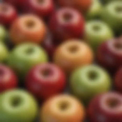 Close-up of a variety of apples showcasing their distinct colors and textures