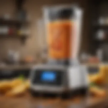 Top-rated blender with digital controls displayed prominently