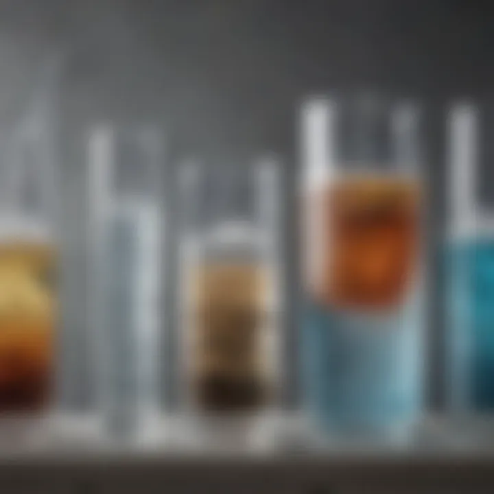 Illustration of various water filter types and their functionalities