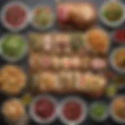 A vibrant spread of gourmet sandwiches and salads