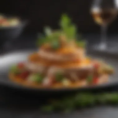 Gourmet Ketogenic Dish Presentation Close-up of a gourmet ketogenic dish beautifully plated