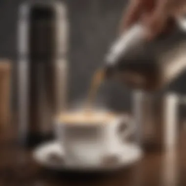 Coffee being poured into thermos