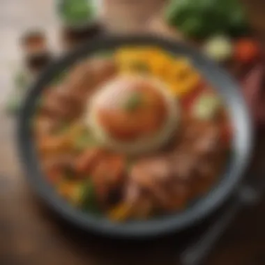 Artful Fusion Cuisine A beautifully arranged plate featuring a fusion of diverse culinary styles