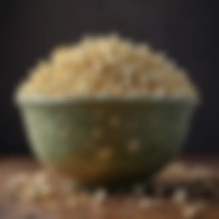 A stylish bowl filled with air-popped popcorn sprinkled with aromatic herbs.