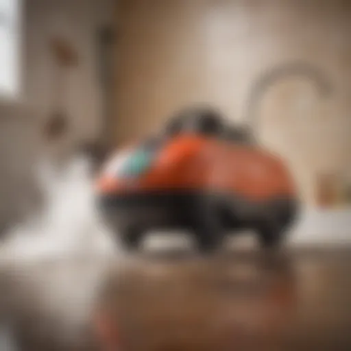 Steam cleaning tiles with equipment