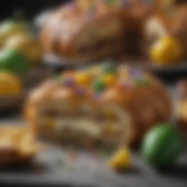 A close-up of the symbolic ingredients used in Cannata King Cake, illustrating their cultural significance.