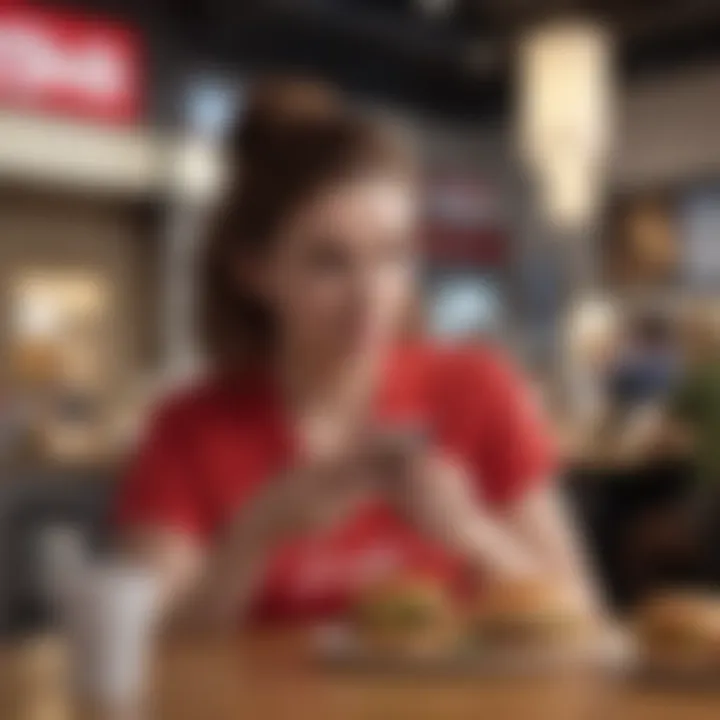 A user engaged with the Chick-fil-A app in a cozy setting