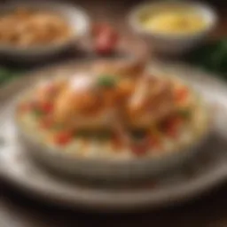 A beautifully plated Chicken Devine Casserole showcasing its creamy texture and colorful toppings