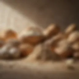 A variety of organic flours displayed