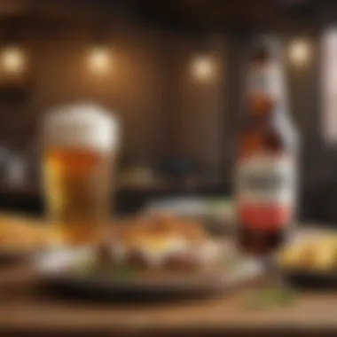 Light Beer with Healthy Meal A healthy meal paired with a light beer