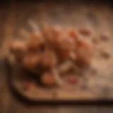 A close-up view of cinnamon lollipops arranged artistically on a wooden surface.