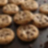 The essential ingredients for chocolate chip cookies arranged artistically