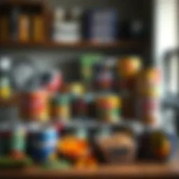 A diverse selection of canned goods showcasing their variety for emergency preparedness.