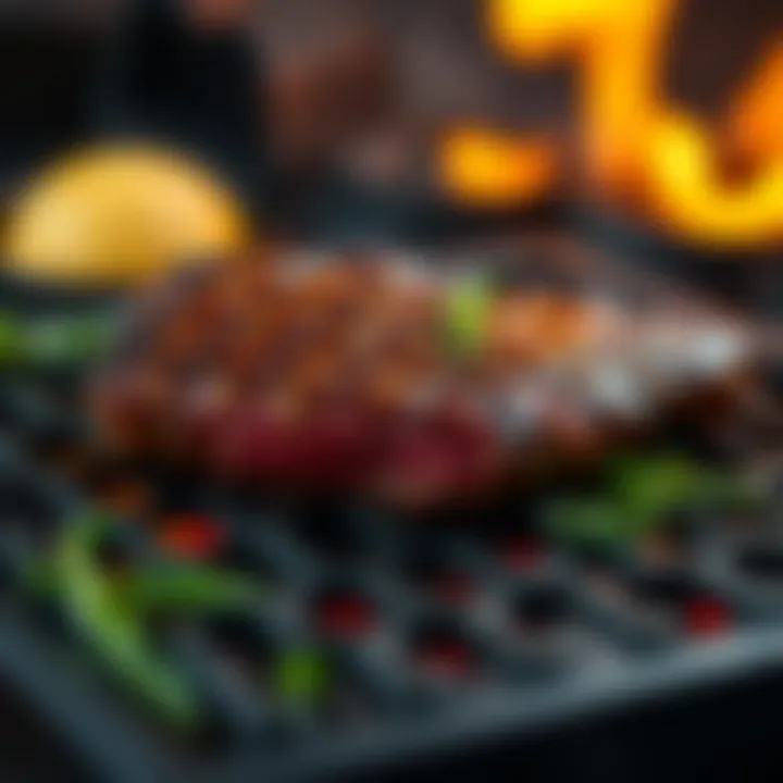 Grilled steak with a perfectly cooked interior