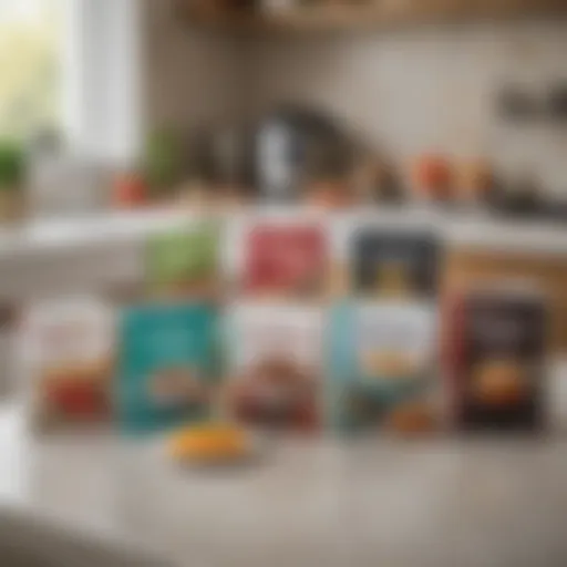 A collection of mini Instant Pot cookbooks displayed elegantly on a kitchen countertop