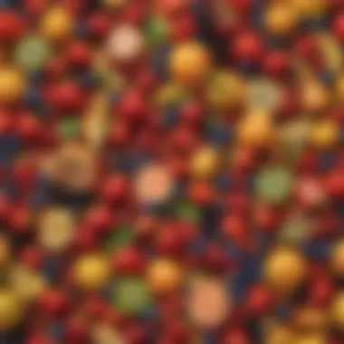 A colorful variety of fruits for smoothies Vibrant assortment of fresh fruits