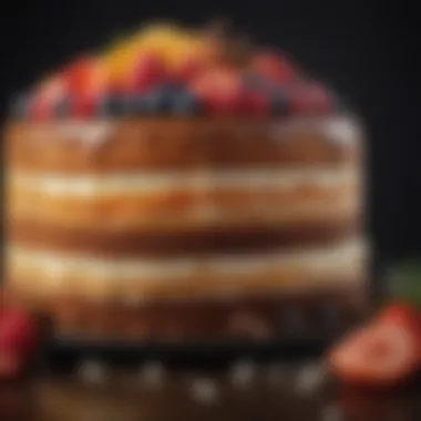 Close-up of a cake with well-defined layers