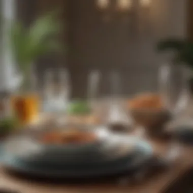 Elegant Dining Set for Memorable Gatherings A beautifully set dining table with stylish dinnerware and glassware.