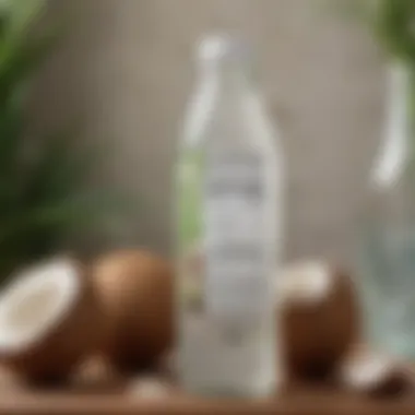 Nutritional information displayed on a coconut water package