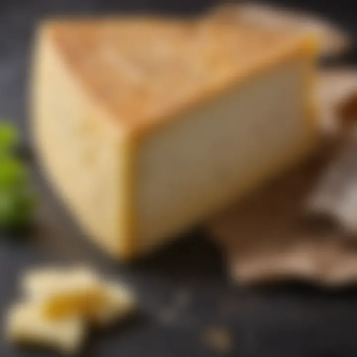 A close-up of the distinct texture and color of Comté cheese