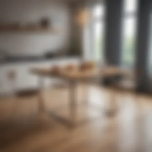 Elegant convertible dining table showcasing a modern design in a small dining area