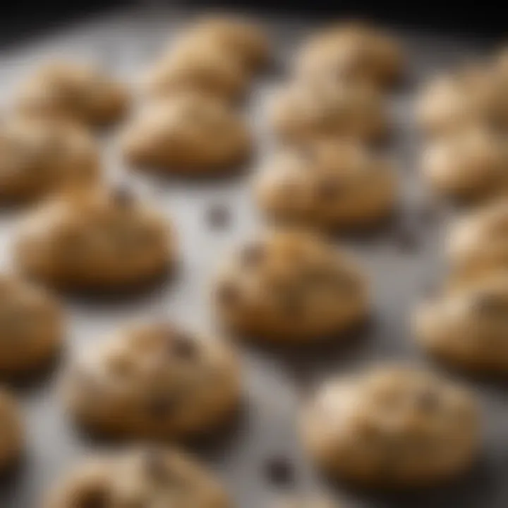 Close-up of cookie dough with unique textures and shapes.