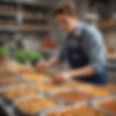 A person examining a frozen meal from Costco