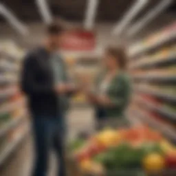 Couples collaborating on a grocery list