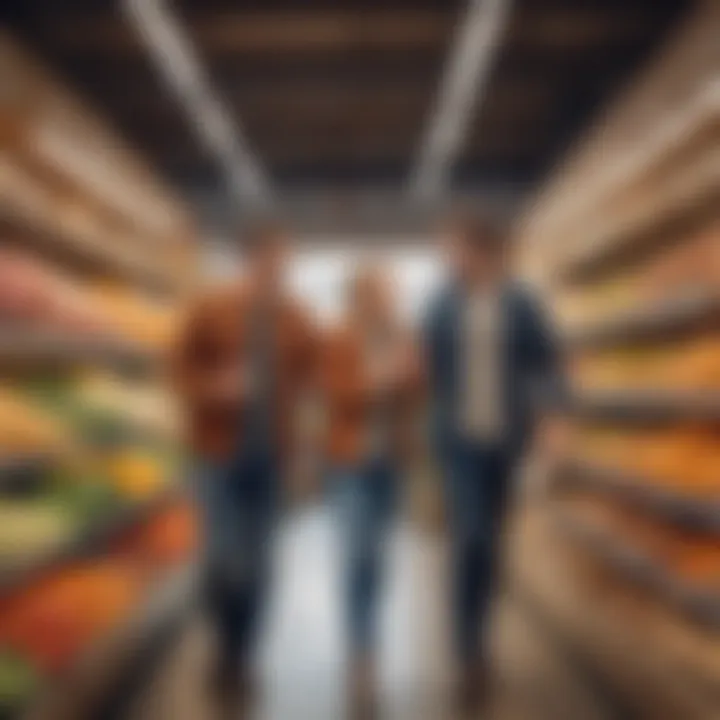Couples shopping together in a market