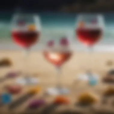 An artist crafting unique beach themed wine glass charms with vibrant materials.