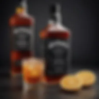 Creative mixed drink with Jack Daniel's and unique garnishes