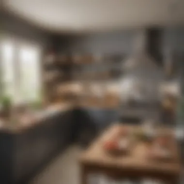 A well-organized kitchen workspace prepared for one pan cooking