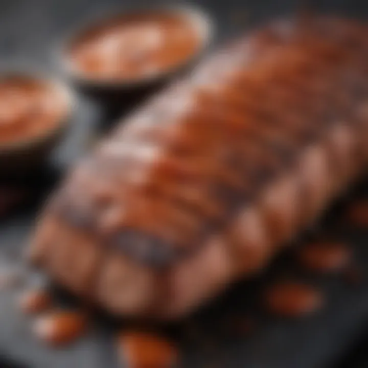 Grilled meat drizzled with keto BBQ sauce