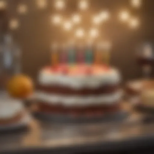 A reflective journal with a pen beside a birthday cake, symbolizing introspection in birthday celebrations.
