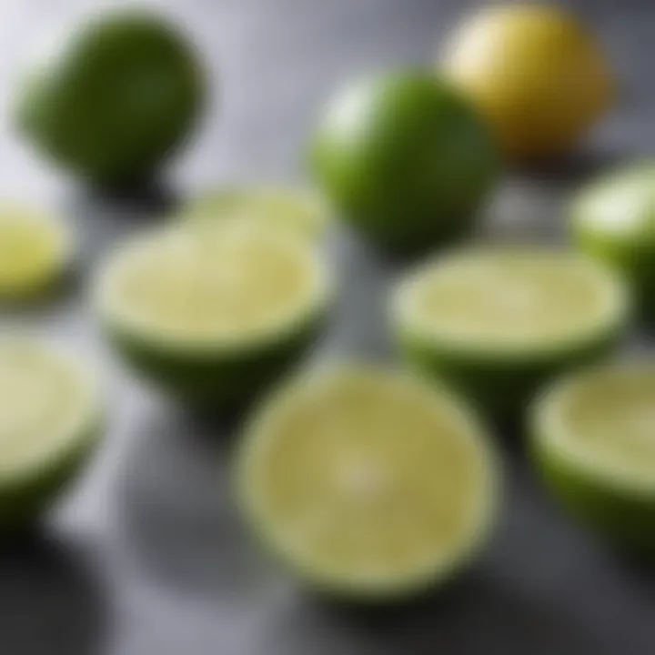 A vibrant assortment of fresh limes, showcasing their zesty appeal