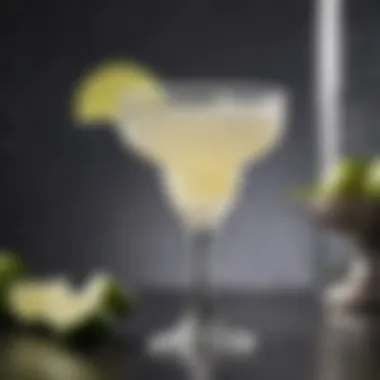 Garnished Margarita Glass Ready to Enjoy A beautifully arranged margarita glass garnished with lime and salt