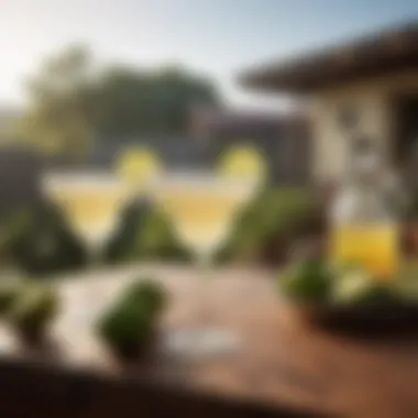 Margaritas in a Festive Outdoor Setting An inviting outdoor setting with margaritas ready to be served