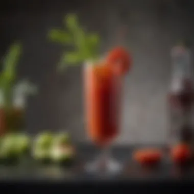 The Art of Garnishing a Bloody Mary An elegant glass filled with a perfectly garnished Bloody Mary
