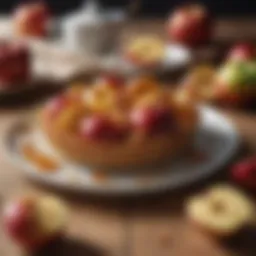 A beautifully arranged caramelised apple tart showcasing glossy apples