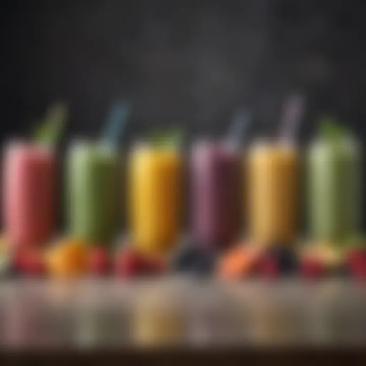 Smoothies in various flavors and colors representing diverse dietary preferences