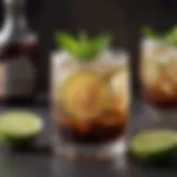 A stunning Cuba Libre cocktail garnished with lime and mint