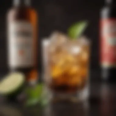 Essential Ingredients for Cuba Libre Essential ingredients for a Cuba Libre displayed artistically