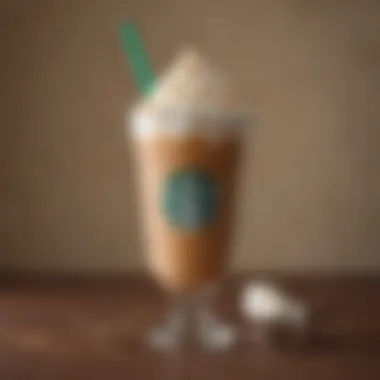 Garnished Frappuccino Ready to Enjoy A beautifully garnished frappuccino topped with whipped cream
